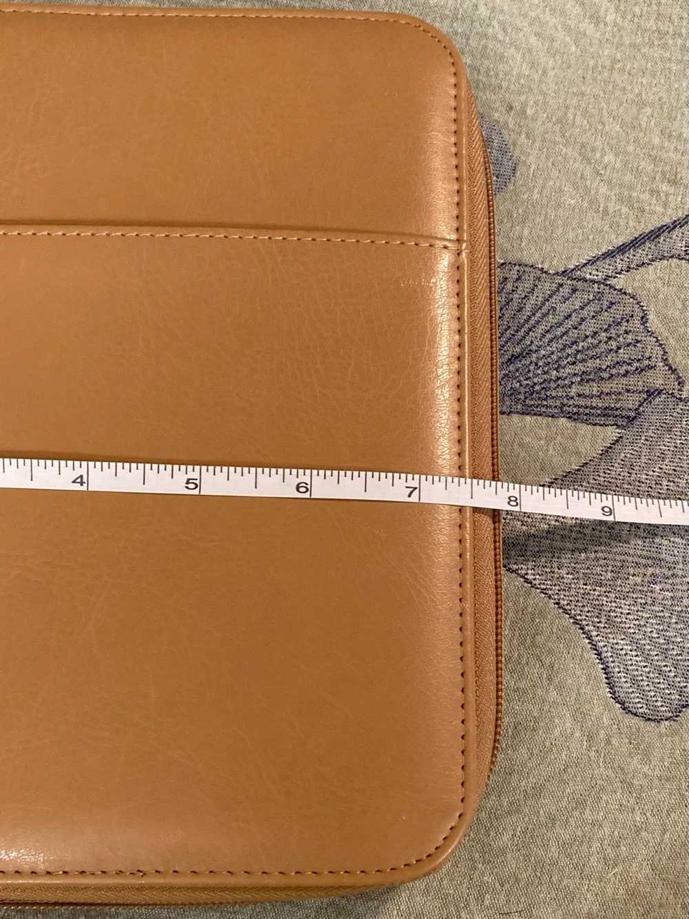 New Tan Faux Leather Zippered Portfolio Organizer Binder with Notebook
